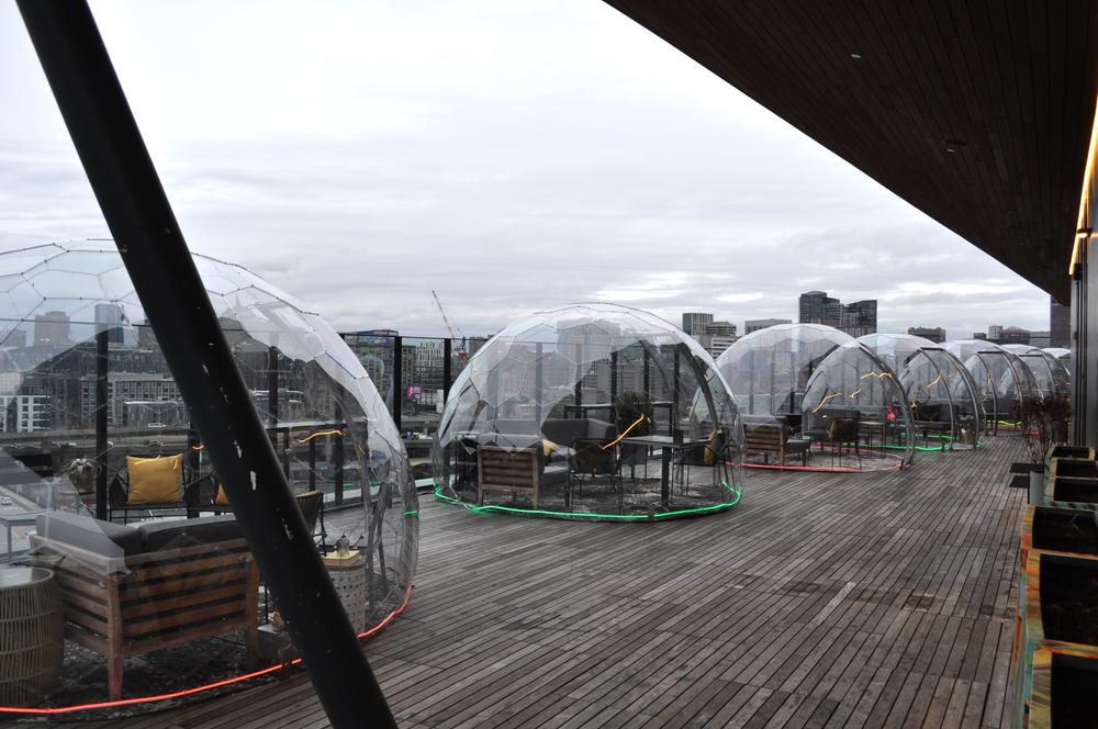 outdoor igloos at six west