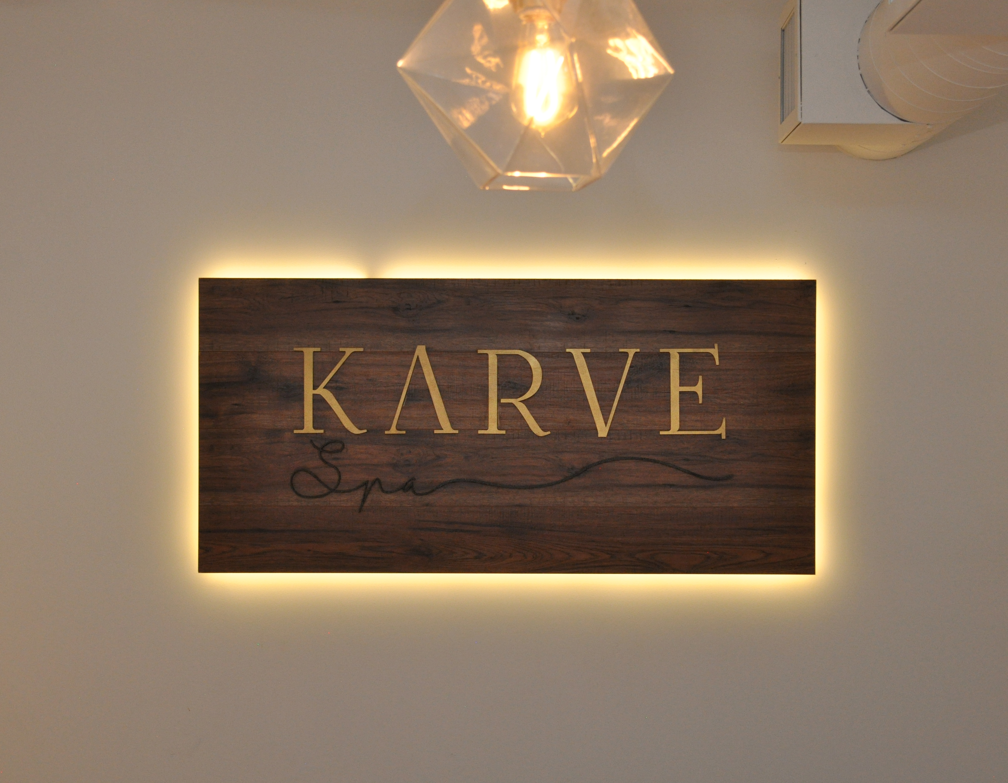 karve spa light up sign