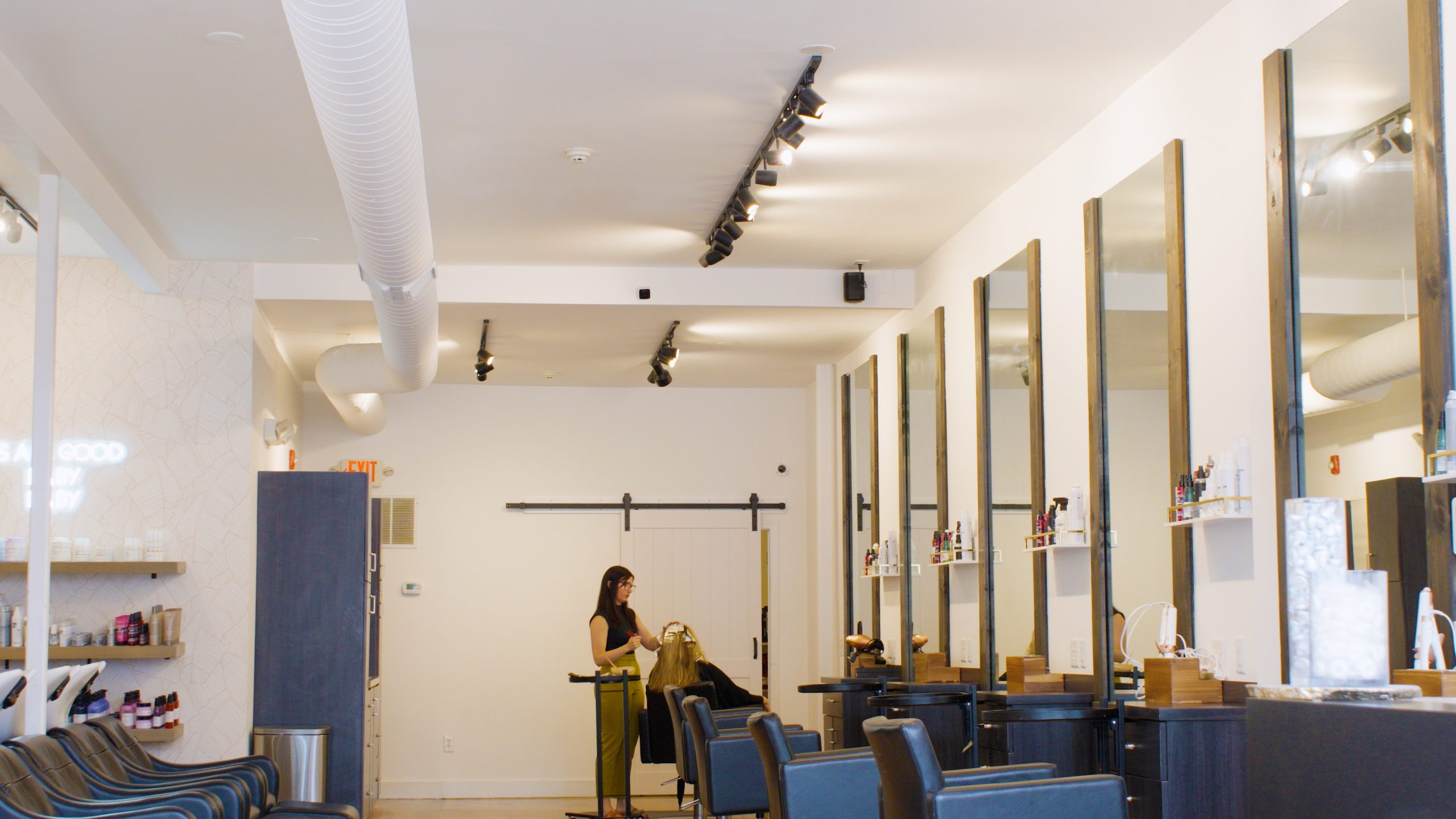 inside of east west salon